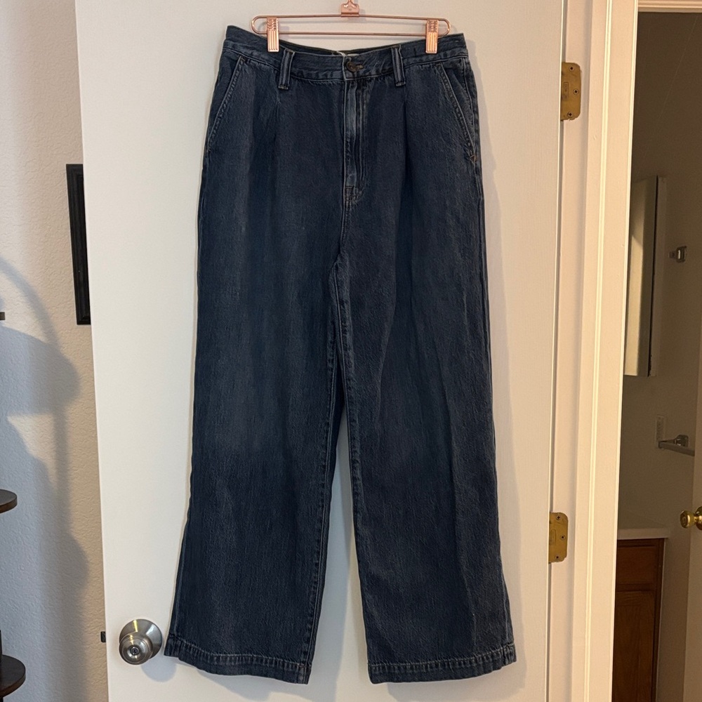 Madewell Dark Blue Flare & Wide Leg Jeans